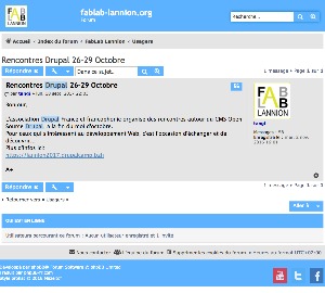 Capture du forum du fablab de lannion